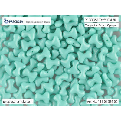 Preciosa Tee Beads 2x8mm Turquoise Green 63130 | Czech Glass