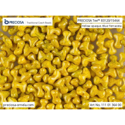 Preciosa Tee Beads 2x8mm Yellow Terracotta 83120/15464 | Glass Beads