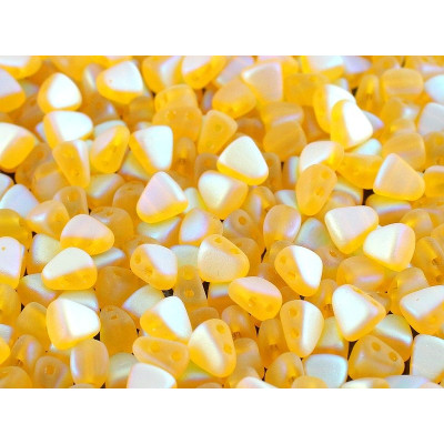 Matubo Nib-Bit 6x5mm Amber AB Mat 80020/28773 | Czech Glass Beads