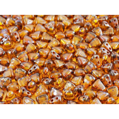 Matubo™ Nib-Bit 2-Hole Beads Amber Picasso 80020/43400 | 6x5mm