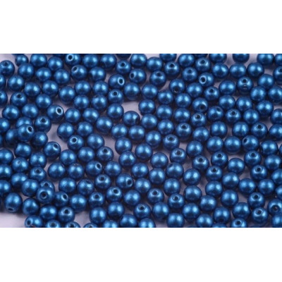 Round Beads 4mm Blue Pearlescent 02010/40040 | Rutkovsky Glass