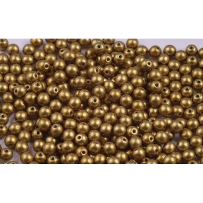 Round Beads 4mm Gold 02010/40045 | Rutkovsky Czech Glass Beads