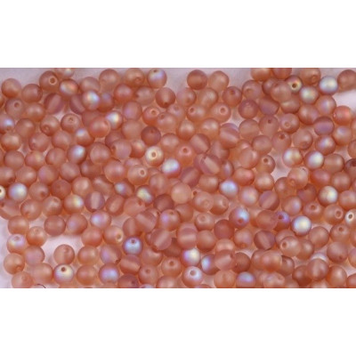 4mm Matte Orange Rainbow Round Beads 00030/84100/98535 | Rutkovsky