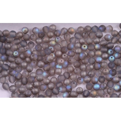 4mm Round Beads Matte Graphite Rainbow 00030/84100/98537 | Glass Beads