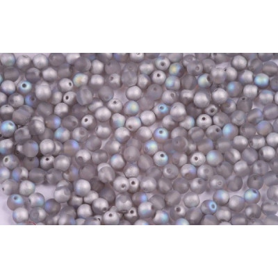Round Beads 4mm Matte Silver Rainbow 00030/84100/98530 | Rutkovsky