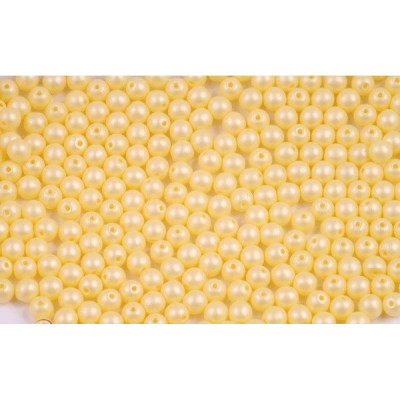 4mm Round Beads Matte Pearl Yellow Cotton Candy 00030/29301