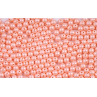 4mm Round Beads Matte Pearl Orange Cotton Candy 29303 | Rutkovsky