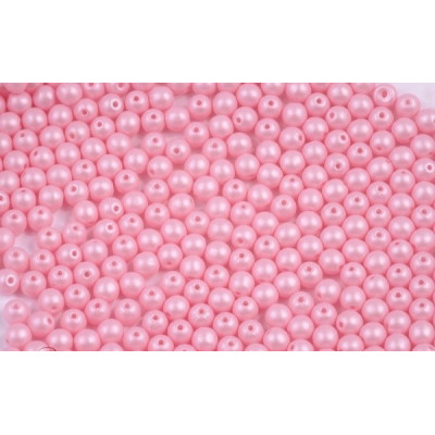 Round Beads Matte Pearl Pink Cotton Candy 4mm 00030/29305