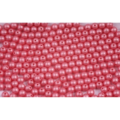 Round Beads 4mm Matte Pearl Red Cotton Candy 29307 | Rutkovsky
