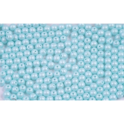 Round Beads 4mm Matte Pearl Turquoise Blue 00030/29313 | Rutkovsky