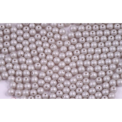 Round Beads Matte Pearl Silver Gray 4mm 00030/29320 | Rutkovsky