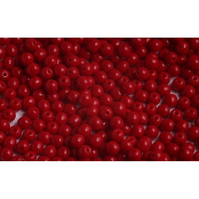 Czech Glass Round Beads 4mm Opaque Coral Red 93200 | 60pcs