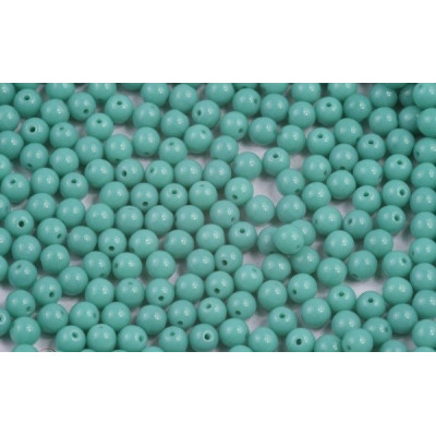 4mm Green Turquoise Round Beads 63130 | Rutkovsky Czech Glass