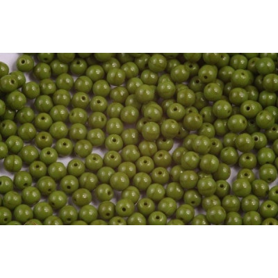 Round Beads 4mm Opaque Olive 53420 | Rutkovsky Czech Glass