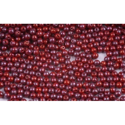 Round Beads 4mm Opaque Coral Red Nebula 93200/15001 | Rutkovsky