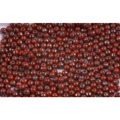 Round Beads 4mm Opaque Bright Orange Picasso 93130/43400 | Rutkovsky