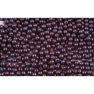 Round Beads 4mm Opaque Purple Nebula 23030/15001 | Czech Glass