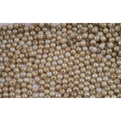 Czech Glass Round Beads 4mm Grey Picasso 53000/43400 | Rutkovsky
