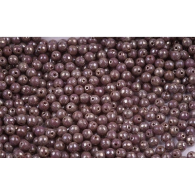 Round Beads 4mm Opaque Purple Picasso 23030/43400 | Rutkovsky