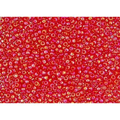 TOHO Round 8/0 Seed Beads Trans-Rainbow Lt Siam Ruby 165 | 10g