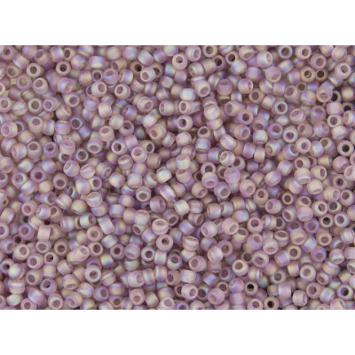 TOHO Round 8/0 Frosted Rainbow Lt Amethyst 166F | Japanese Beads