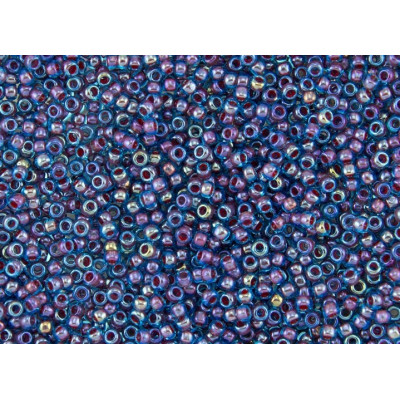 TOHO Round 8/0 Inside-Color Aqua/Oxblood Lined 381 | Glass Beads