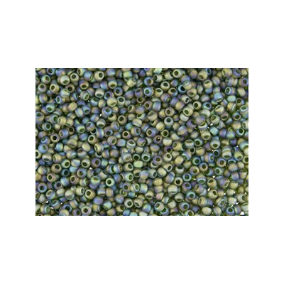 TOHO Round 8/0 Seed Beads 180F Frosted Olivine Rainbow | Japan
