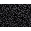 TOHO Round 8/0 Seed Beads Opaque-Frosted Jet 49F | 10g