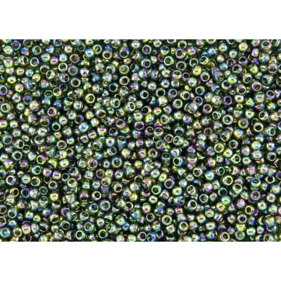 TOHO Round 8/0 Seed Beads Trans-Rainbow Olivine 180 | 10g
