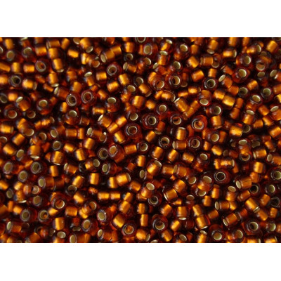 TOHO Round 8/0 Silver-Lined Frosted Smoky Topaz 34F | 10g