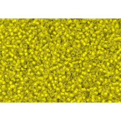 TOHO Round 11/0 Seed Beads Silver-Lined Frosted Lemon 32F | 10g