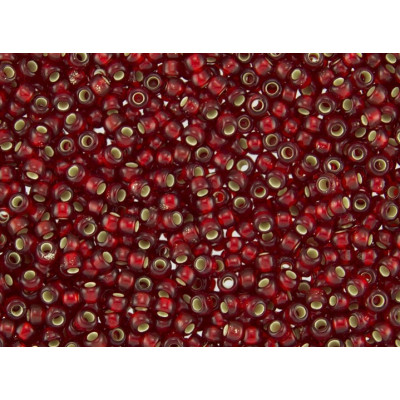 TOHO Round 11/0 Silver-Lined Frosted Ruby 25CF | Japanese Seed Beads