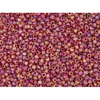 TOHO Round 11/0 Seed Beads Frosted Ruby Rainbow 165CF | 10g