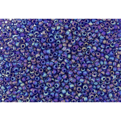TOHO Round 11/0 Seed Beads Trans-Rainbow-Frosted Cobalt 87DF