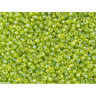 TOHO Round 11/0 Seed Beads Trans-Rainbow Lime Green 164