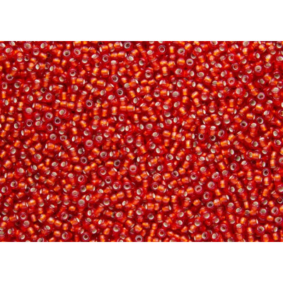 TOHO Round 11/0 Silver-Lined Frosted Lt Siam Ruby 25F | Seed Beads