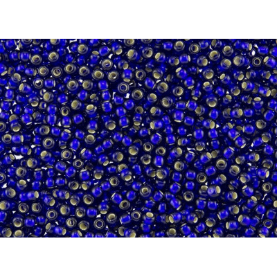 TOHO Round 11/0 Silver-Lined Frosted Cobalt 28DF | Japanese Beads
