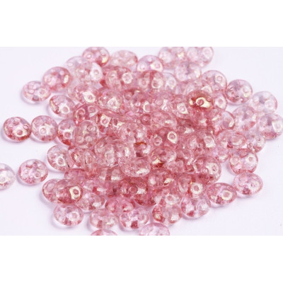 CzechMates QuadraLentil 6mm N. 5 LUSTER TRANSPARENT TOPAZ PINK
