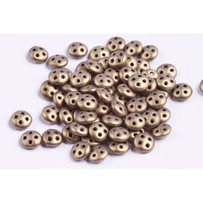 CzechMates QuadraLentil 6mm N. 19 METALLIC SUEDE GOLD