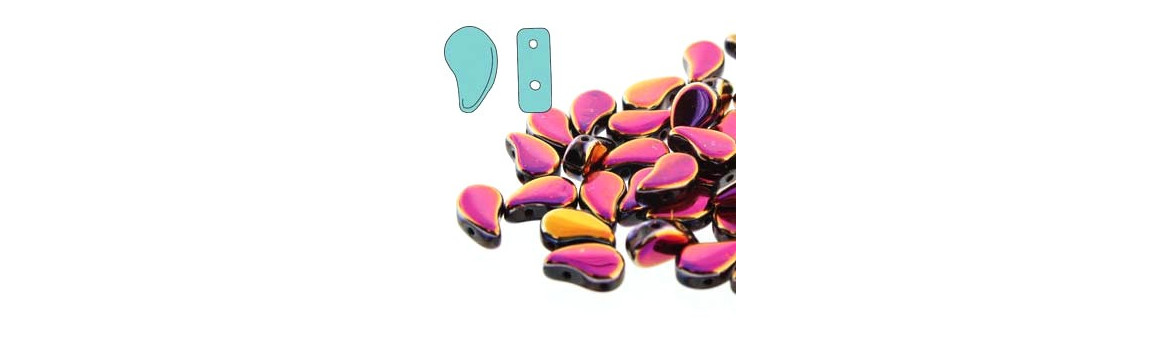 Perle Paisley Duo 8x5mm Vetro Ceco