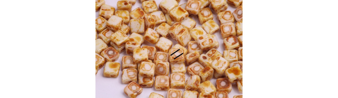 Flat Silky Beads 6x6 mm