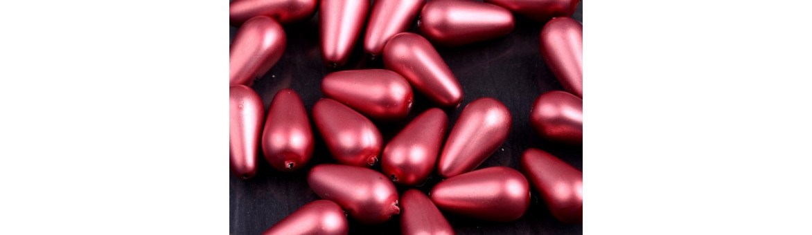 Perles Poire Cirées 14x8mm | BeadsBohemia