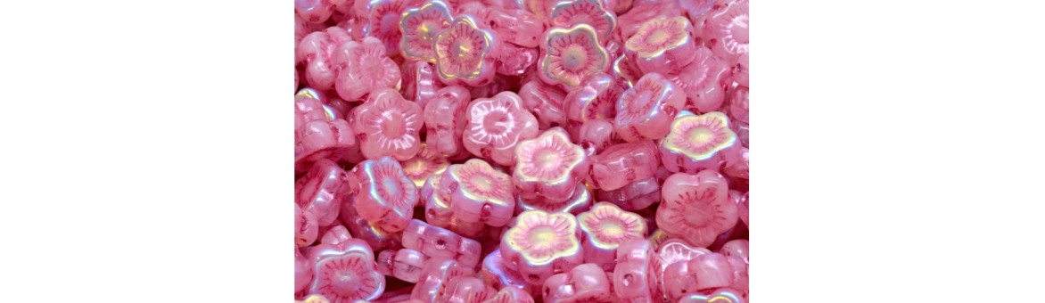 Perlas Flor de Atardecer 10x10mm