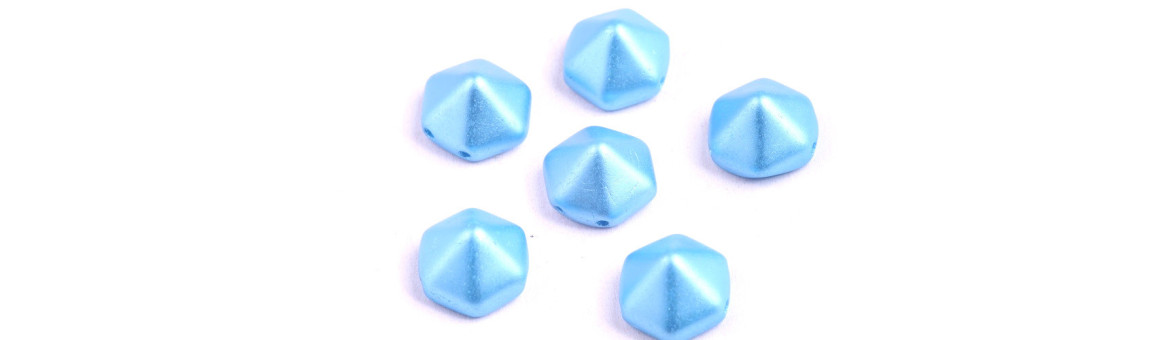 Cuentas Piramidales Hexagonales 2 Agujeros 12x12mm