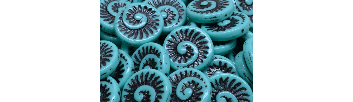 Fossil Shell Beads 18x18mm