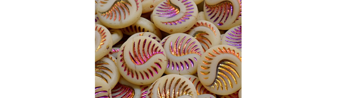 Fossil Coin Beads 19x19mm