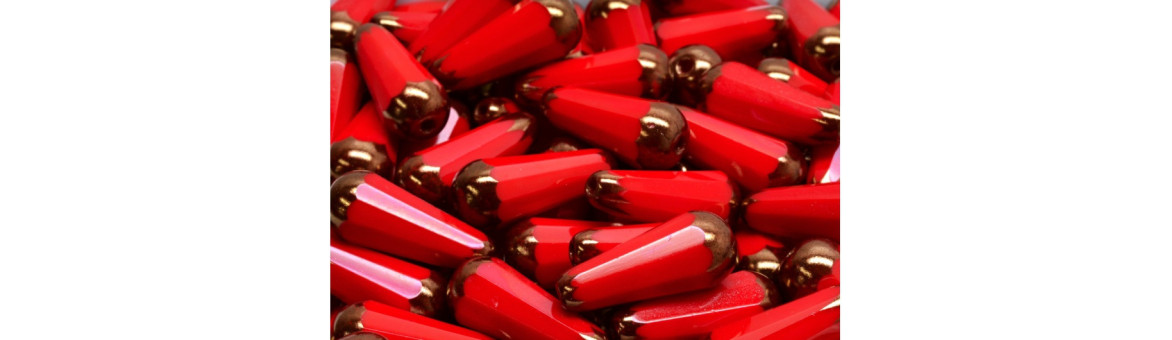 Cuentas Facetadas al Fuego Gota 20x9mm