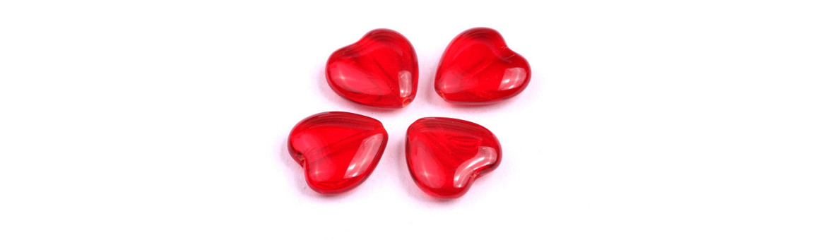 Heart Beads 15 mm - Romantic Czech Glass | BeadsBohemia
