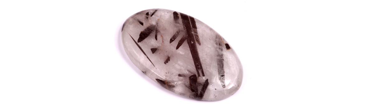 Black Rutile Cabochons - BeadsBohemia