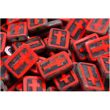 Kreuz-Design Rechteckperlen 17x11